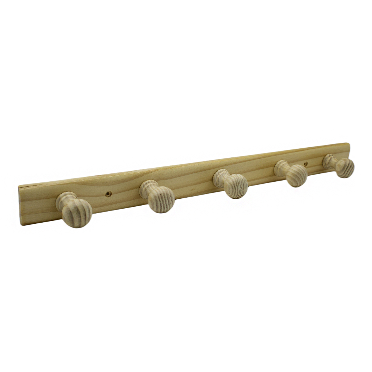 Perchero 5 pomos de madera pared para atornillar