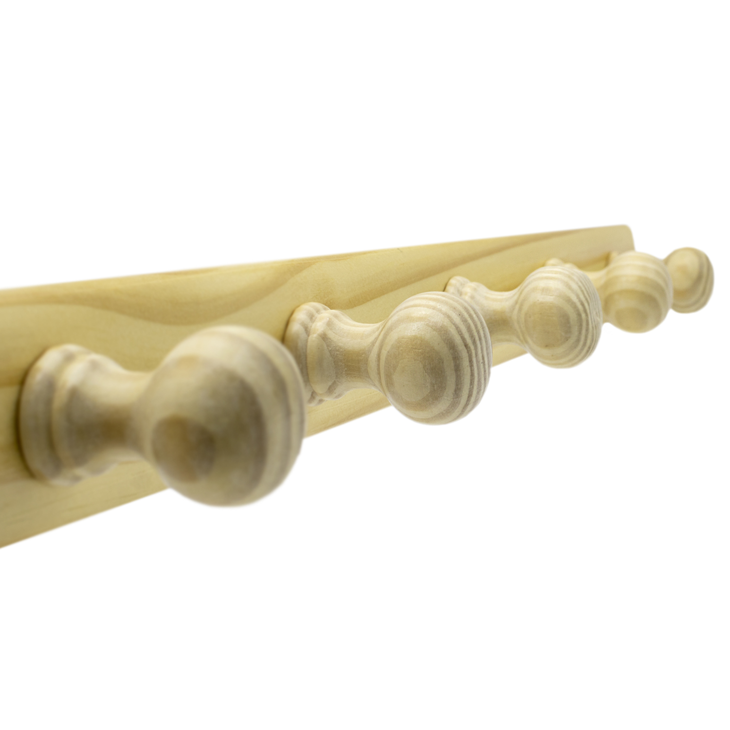 Perchero 5 pomos de madera pared para atornillar