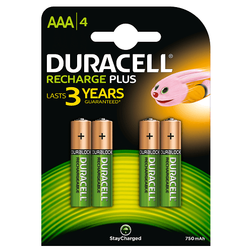 Pila duracell HR03 AAA 850mAh pack 4 pilas