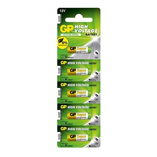 Pila GP alcalina MN27 LR7 12 v pack 5 pilas