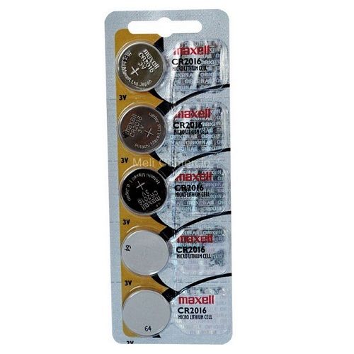 Pila maxell de boton de litio CR2016 3V pack 5 pilas