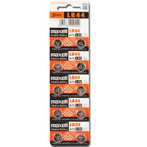 Pila maxell LR44 1.5 v pack 10 pilas