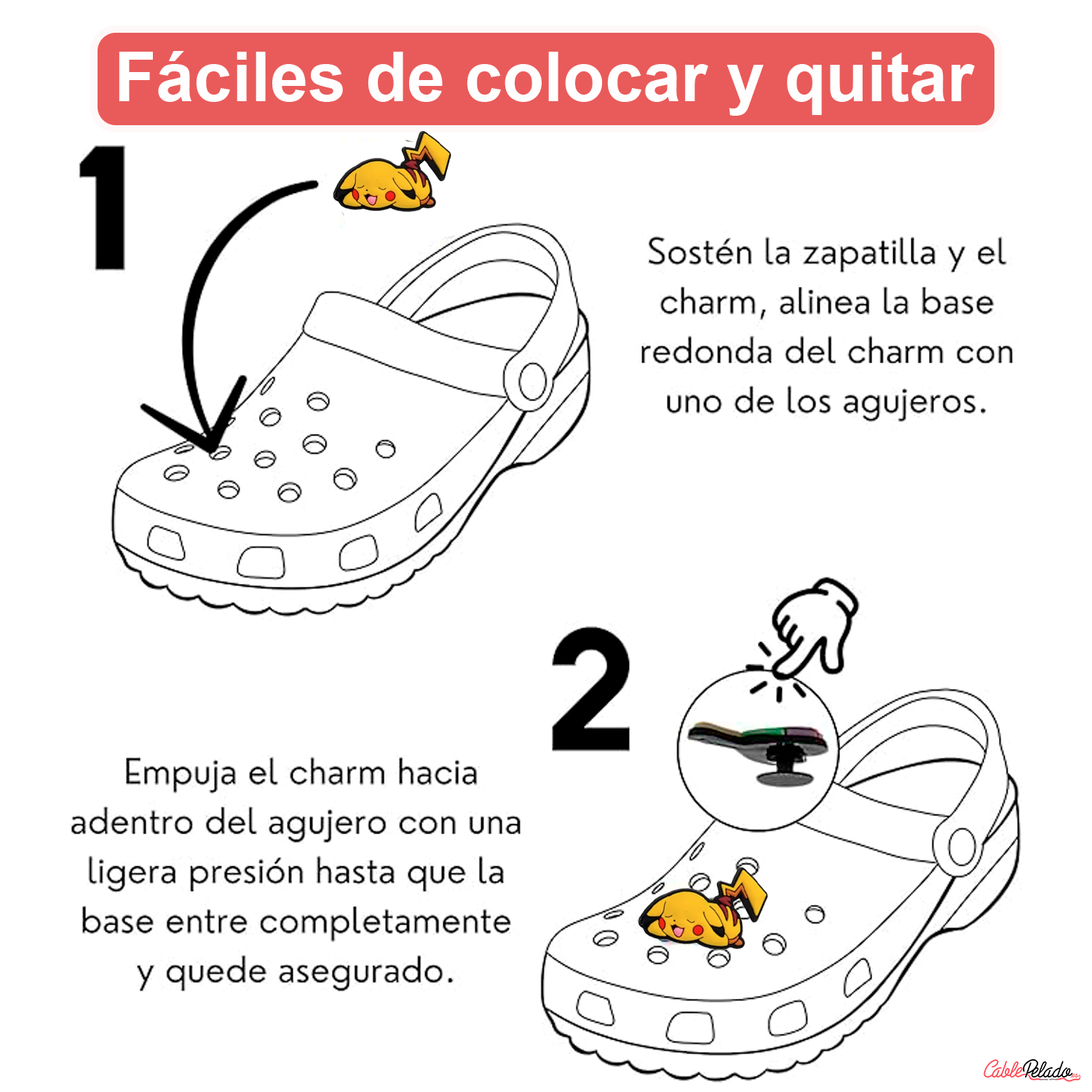 Pines Charms Para Crocs Diseño Dibujos Aleatorios  Multicolor