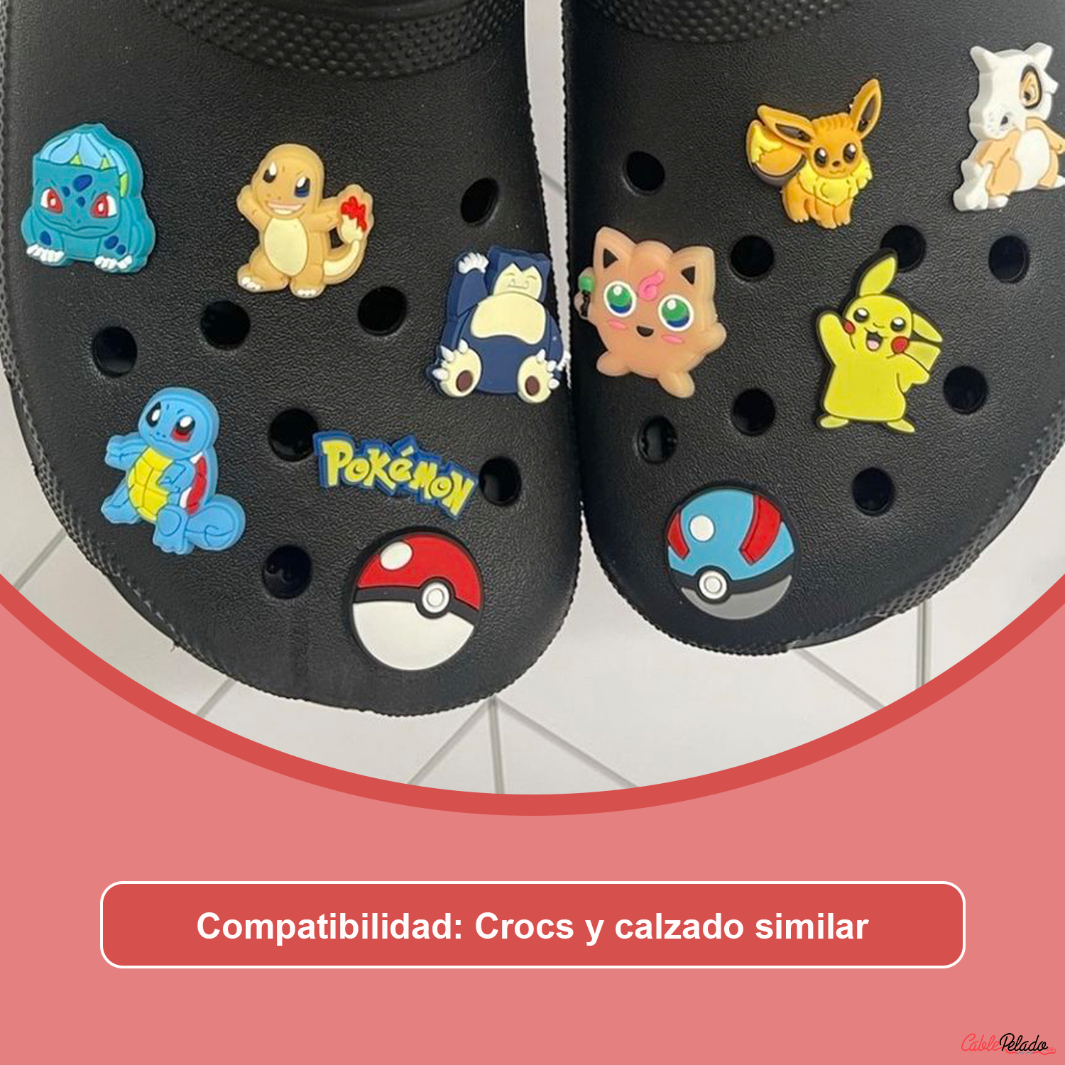 Pines Charms Para Crocs Diseño Dibujos Aleatorios  Multicolor