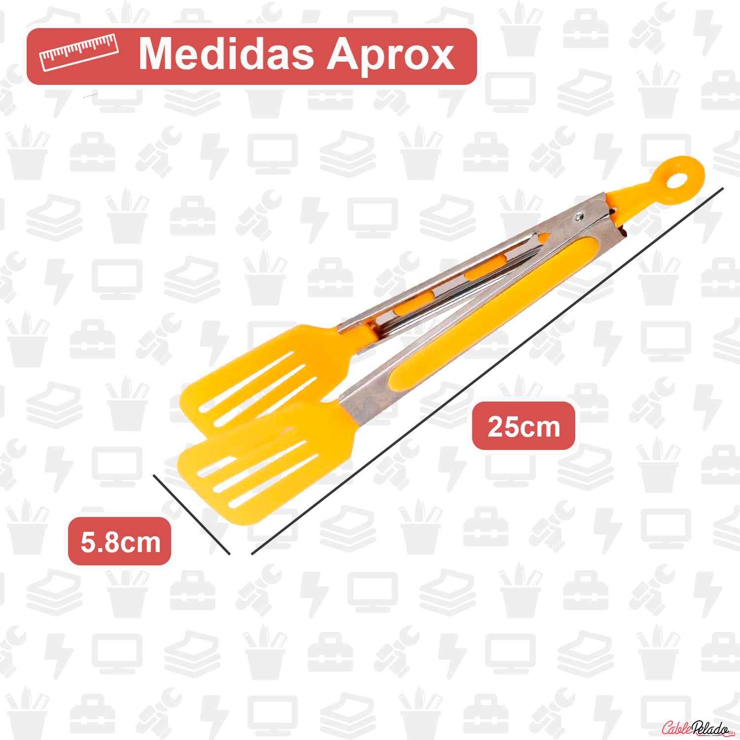Pinza De Cocina En Acero Inoxidable Y Silicona 25 cm Amarillo