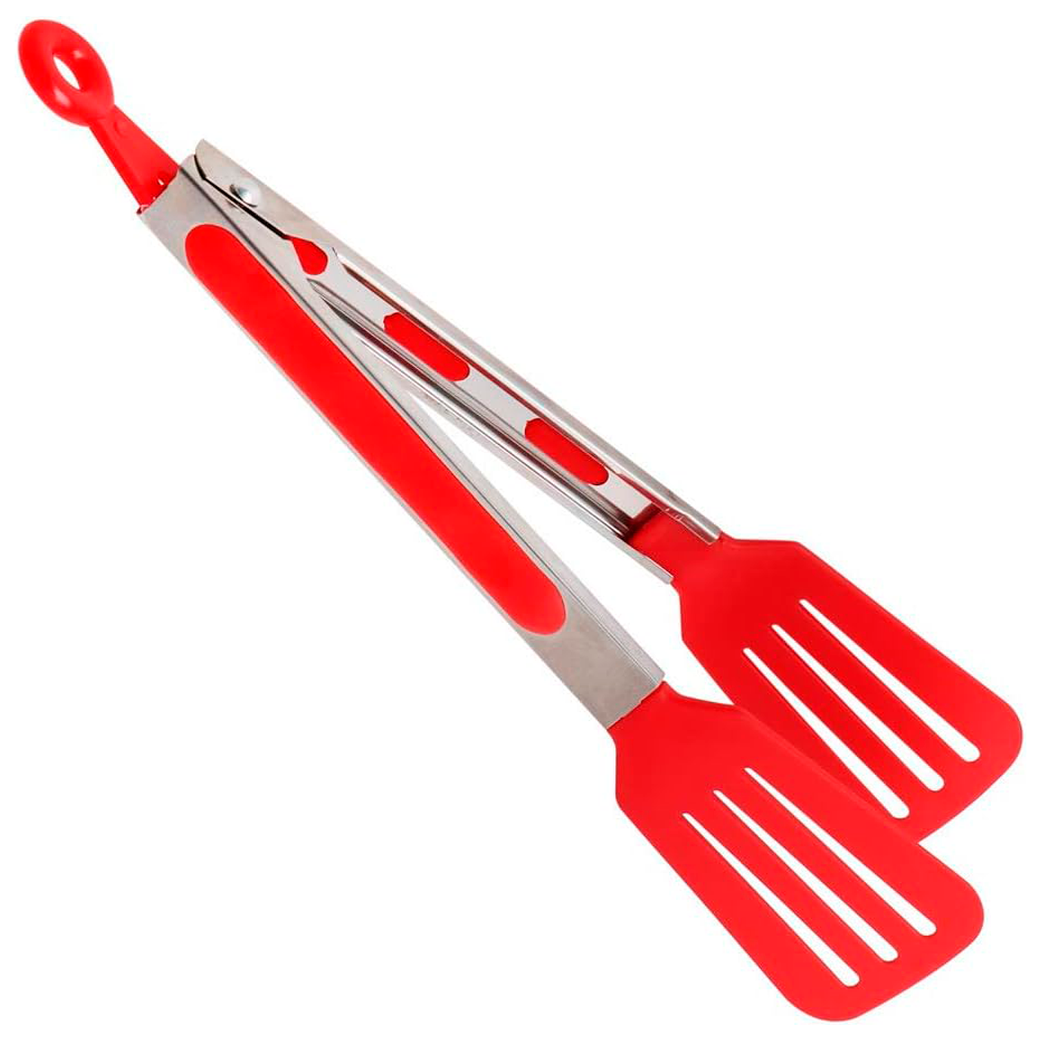 Pinza De Cocina En Acero Inoxidable Y Silicona 25 cm Rojo
