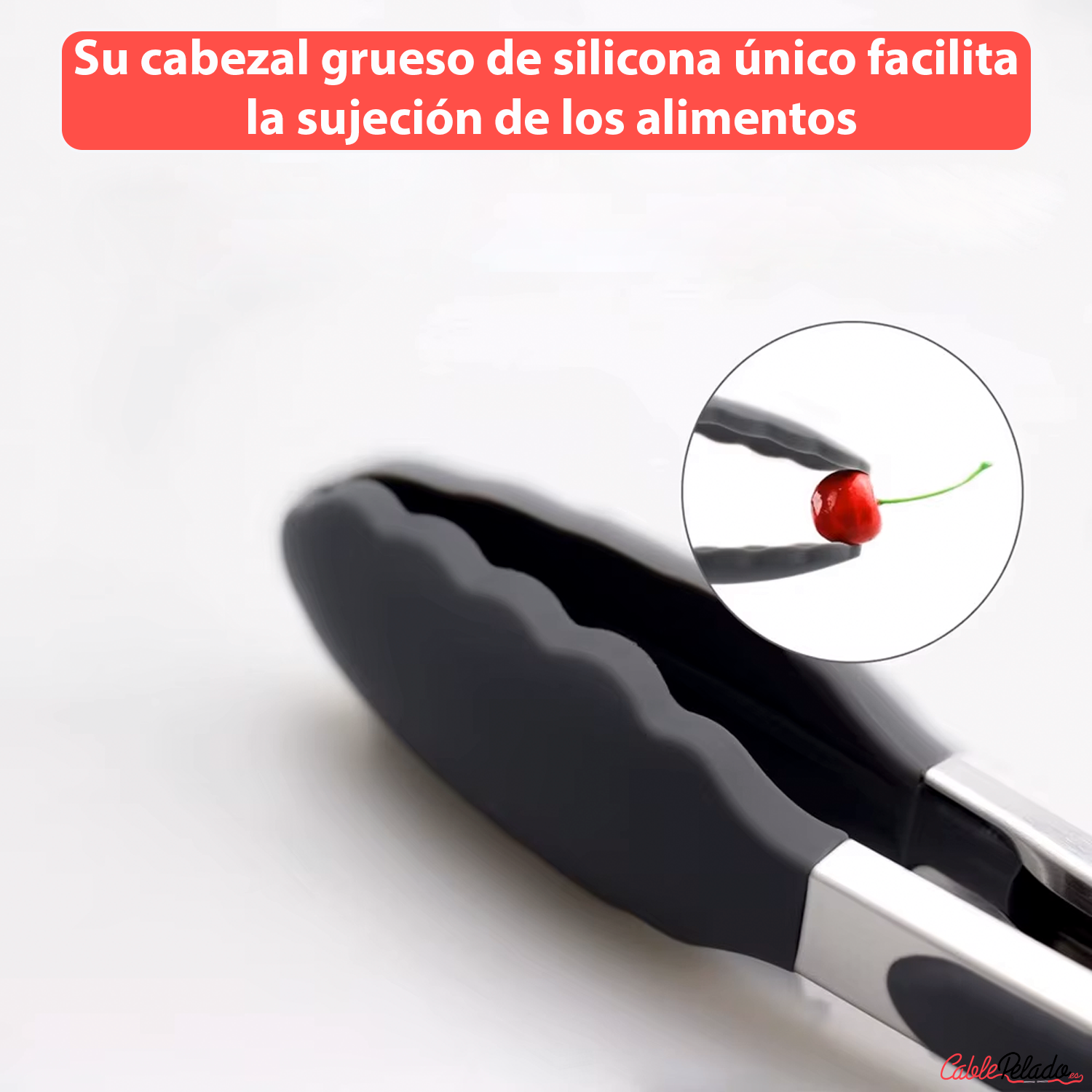 Pinza De Cocina En Acero Inoxidable Y Silicona Negro 34 cm Negro