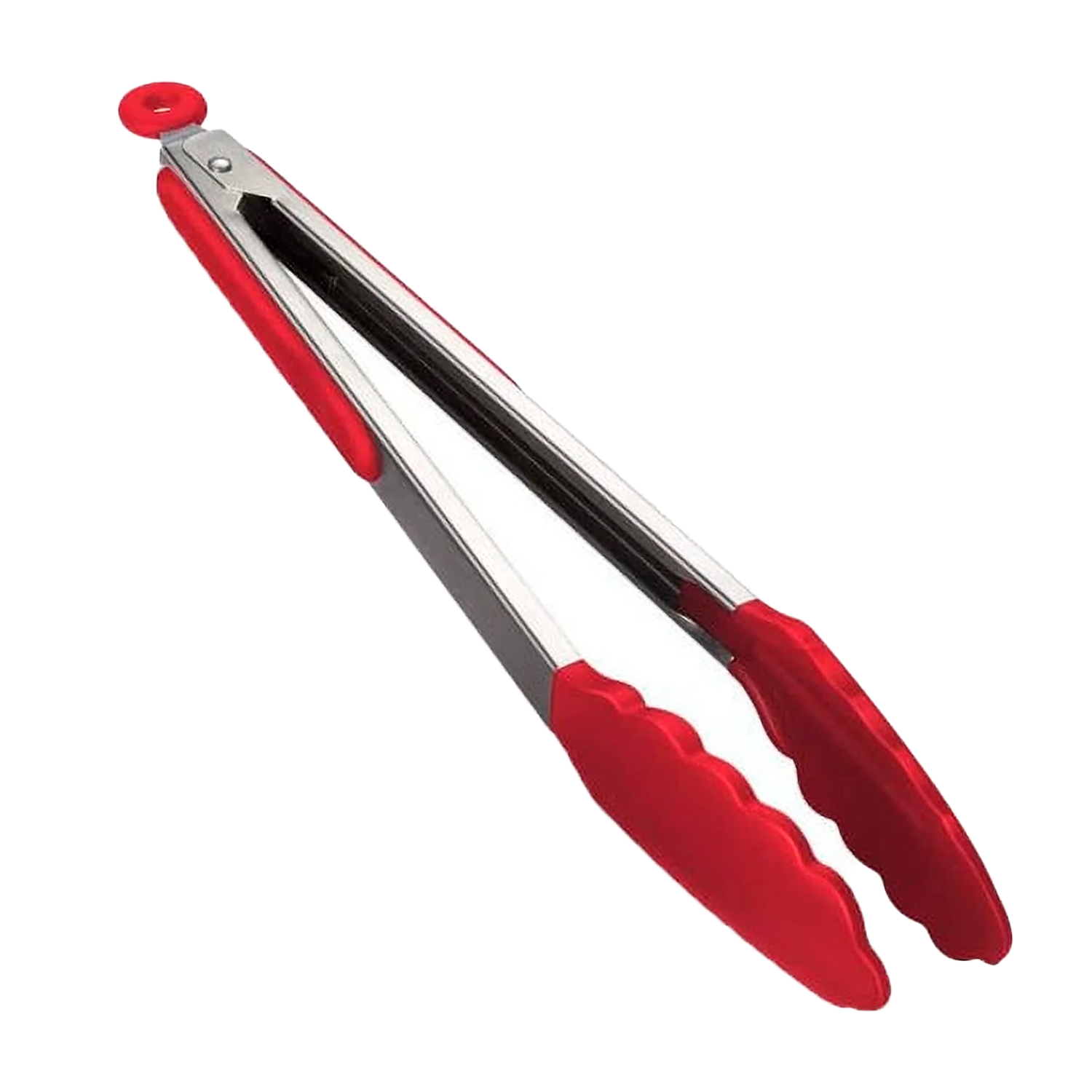 Pinza De Cocina En Acero Inoxidable Y Silicona Negro 34 cm Rojo