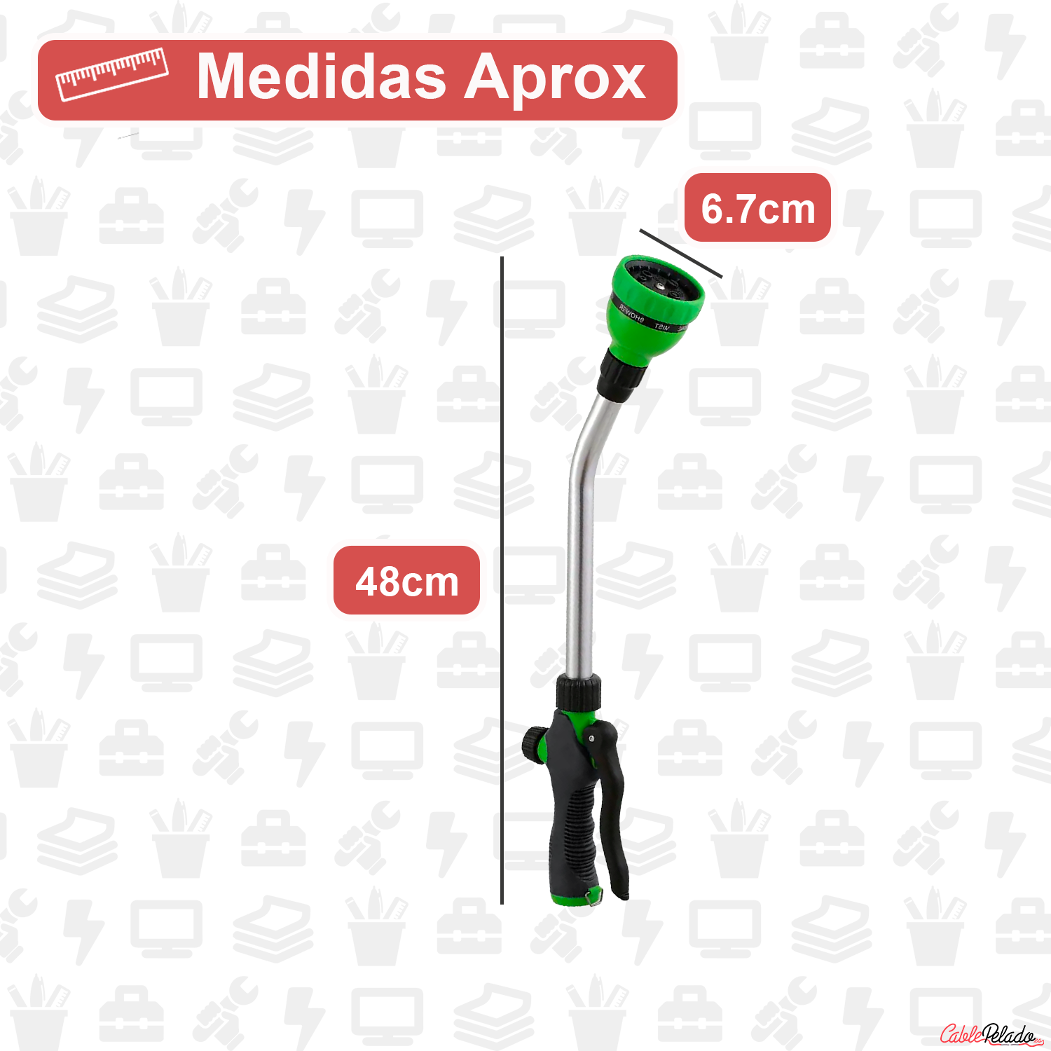 Pistola De Riego Extendida 9 Posiciones  Verde