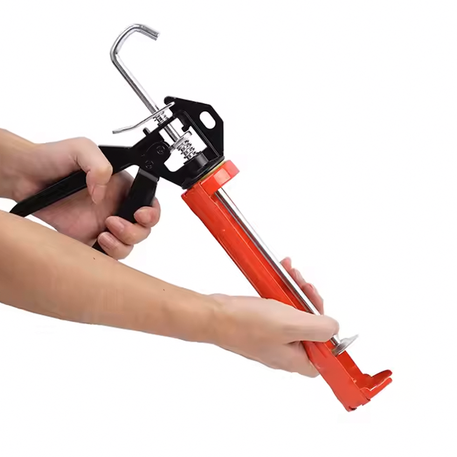 Pistola para cartuchos de silicona aluminio  Rojo