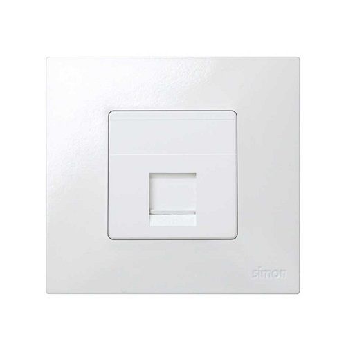 Placa 1 conector RJ45 AMP con guardapolvo Simon 27 Play  Blanco