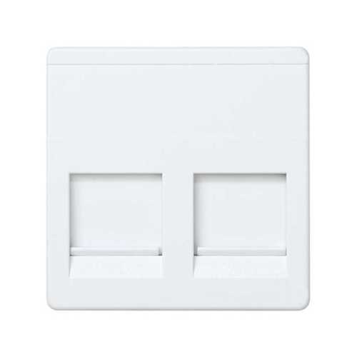 Placa 2 conectores RJ45 AMP con guardapolvo Simon 27 Play  Blanco