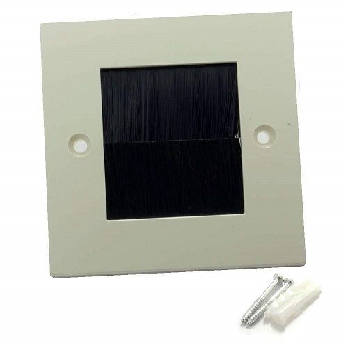 Placa frontal para salida cable pared  Negro