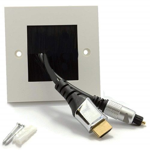 Placa frontal para salida cable pared  Negro
