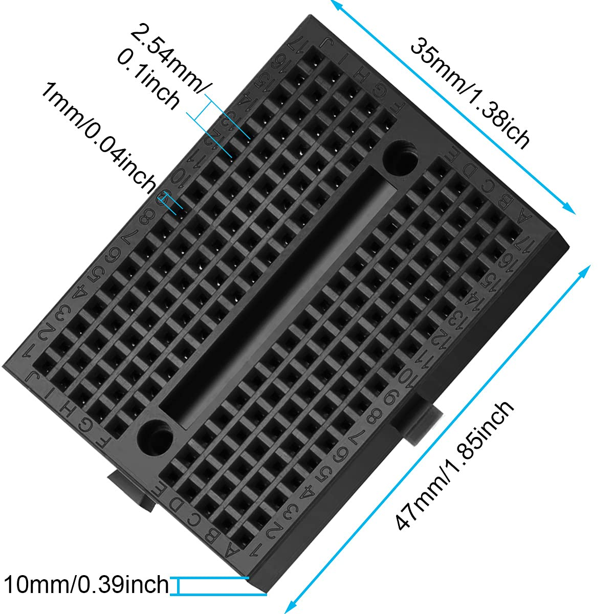Placa de pruebas Prototipo sin Soldadura 170 pin  Negro