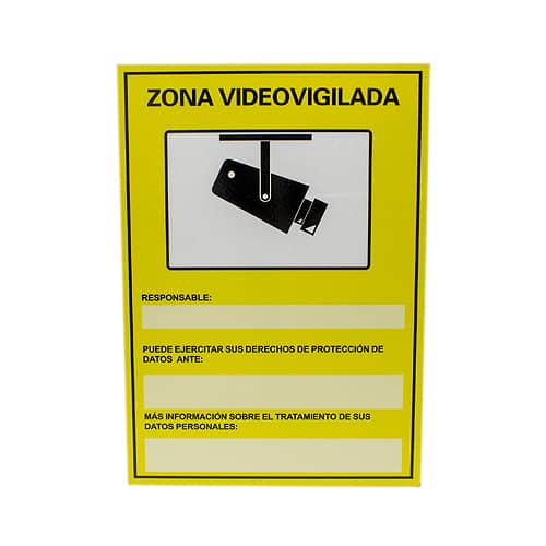Placa exterior homologada zona videovigilada 2  Amarillo