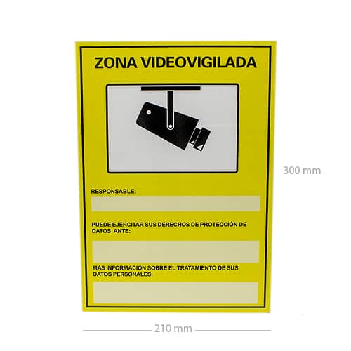Placa exterior homologada zona videovigilada 2  Amarillo