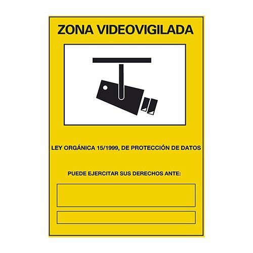 Placa exterior homologada zona videovigilada  Amarillo