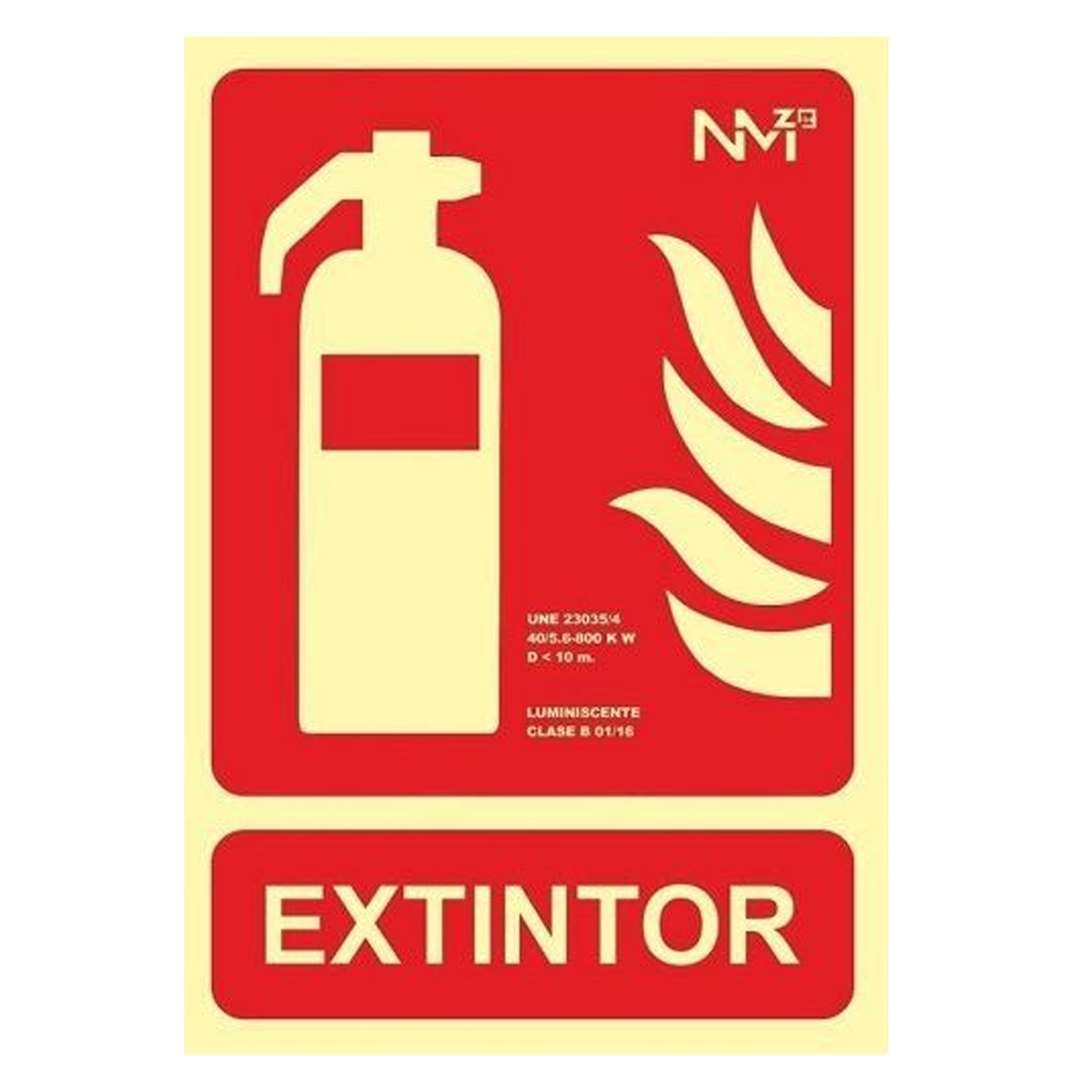 Placa extintor homologada 21x30 cm  Rojo
