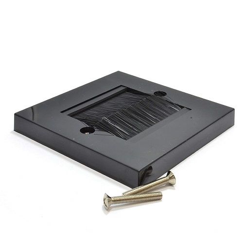 Placa frontal para salida cable pared negro enteriza  Negro