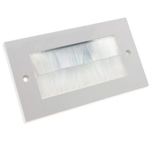 Placa frontal rectangular para salida cable pared  Blanco