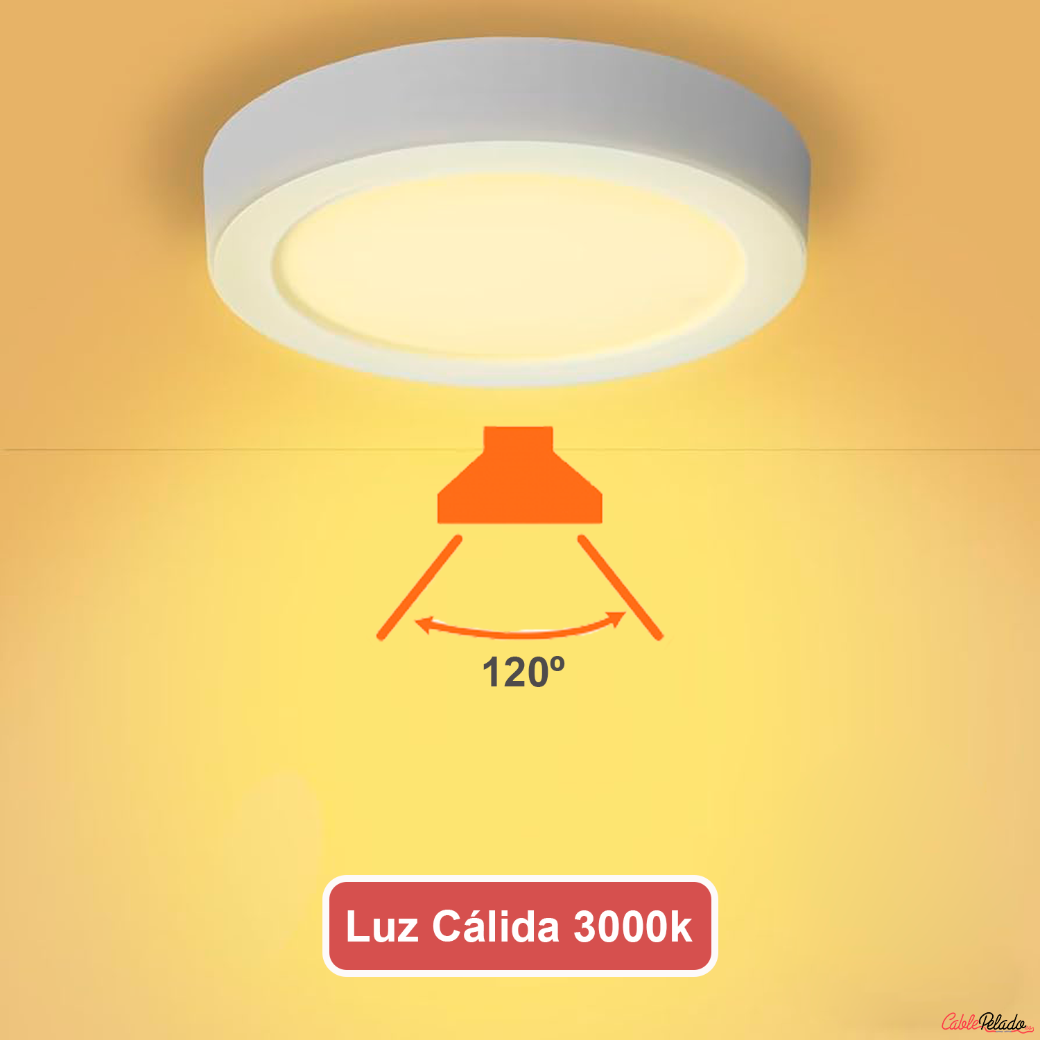 Plafon LED redondo Luz Cálida 18W