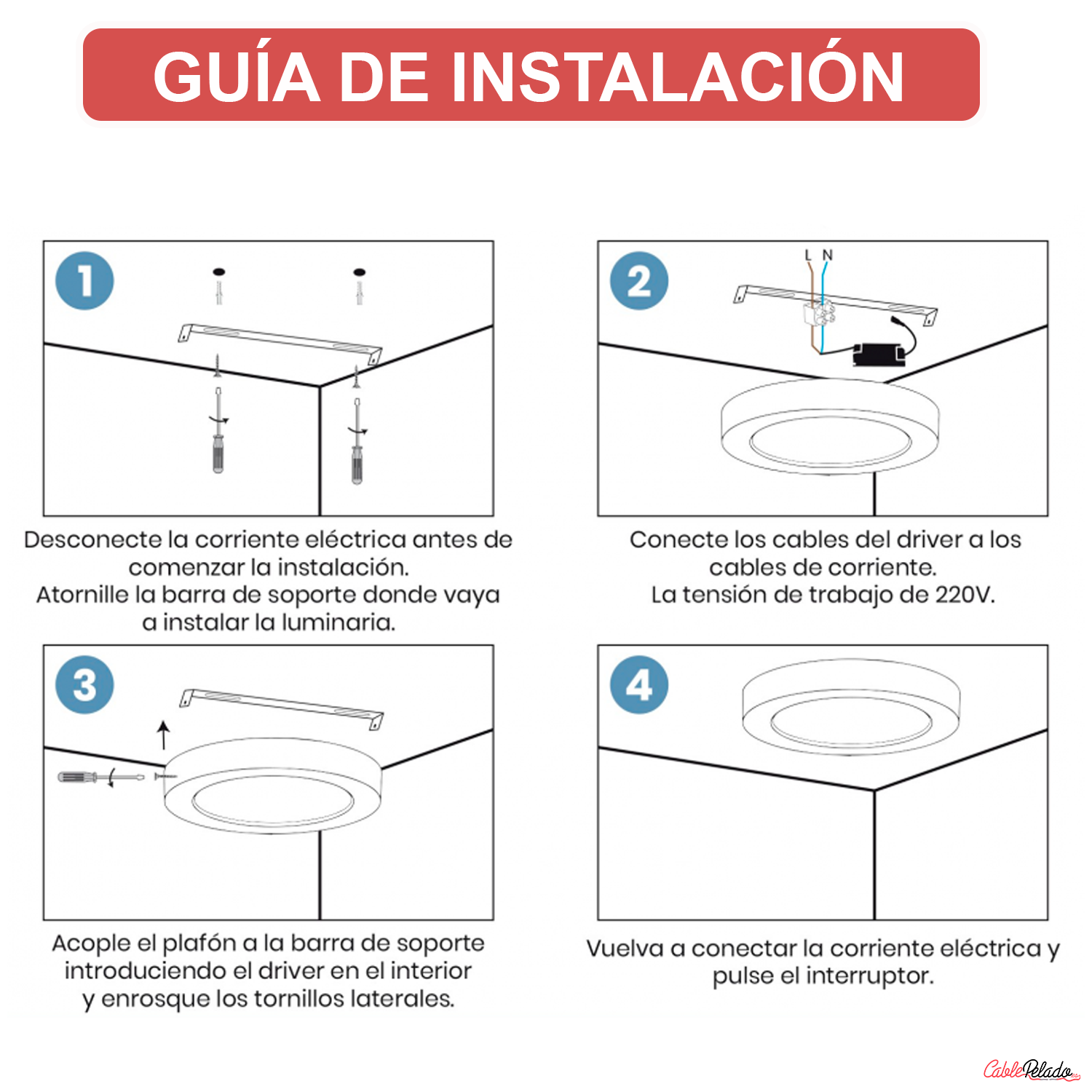 Plafon LED redondo Luz Cálida 18W