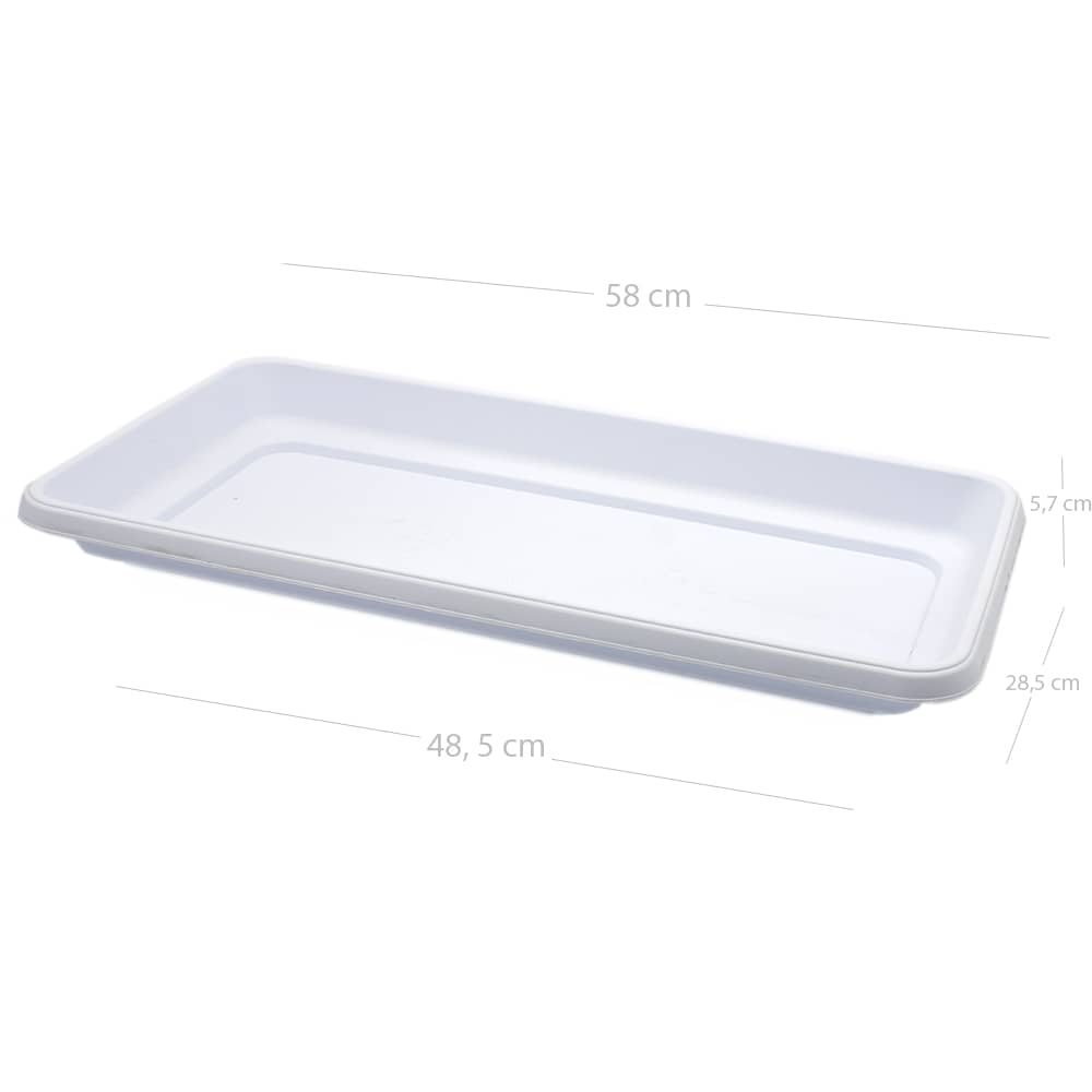 Plato jardinera alta de plastico 60 cm Blanco