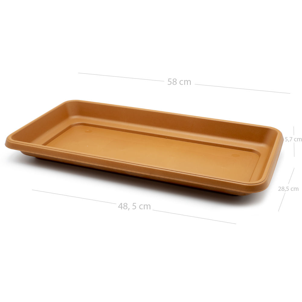 Plato jardinera alta de plastico 60 cm Marron