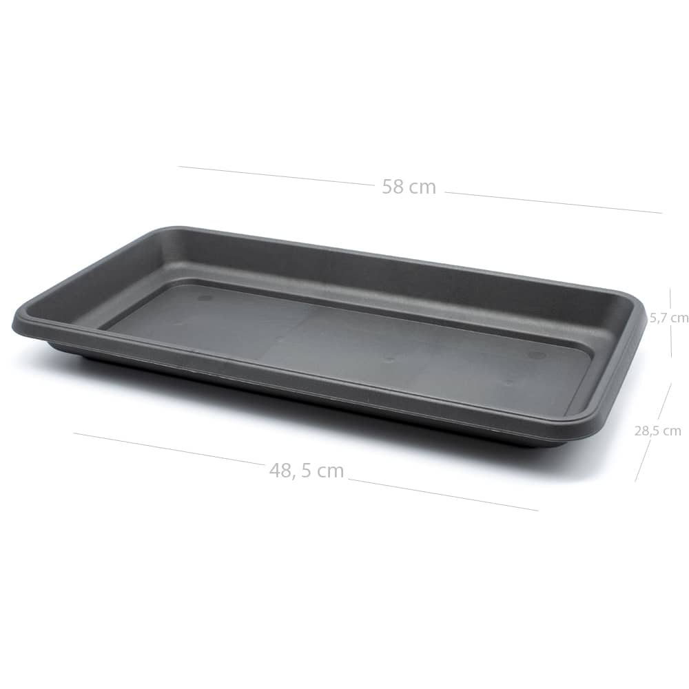 Plato jardinera alta de plastico 60 cm Negro