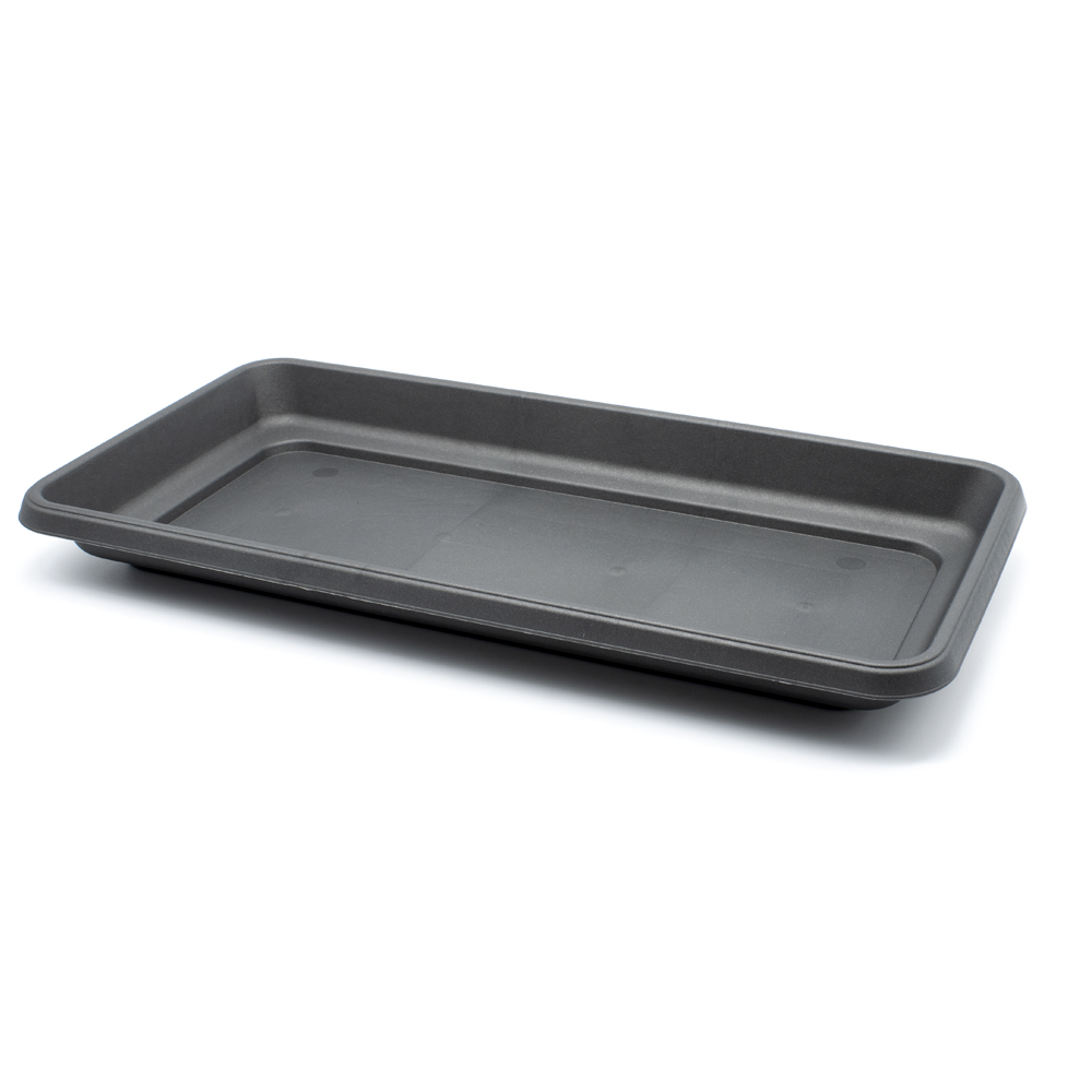 Plato jardinera alta de plastico 60 cm Negro