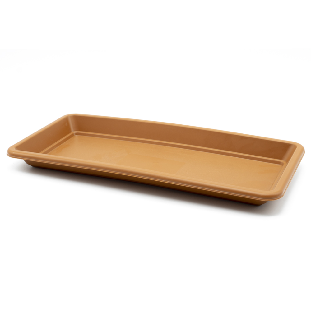Plato jardinera de plastico 40 cm Marron