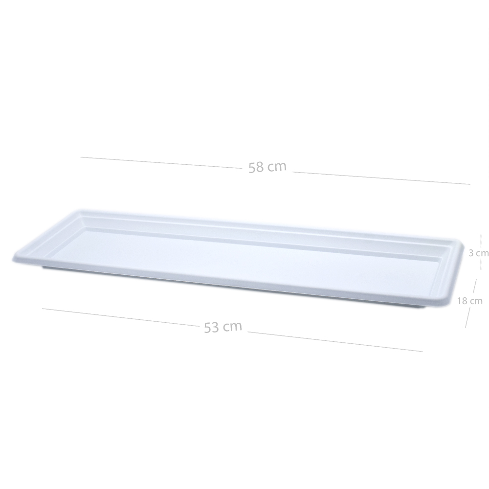 Plato jardinera de plastico 60 cm Blanco