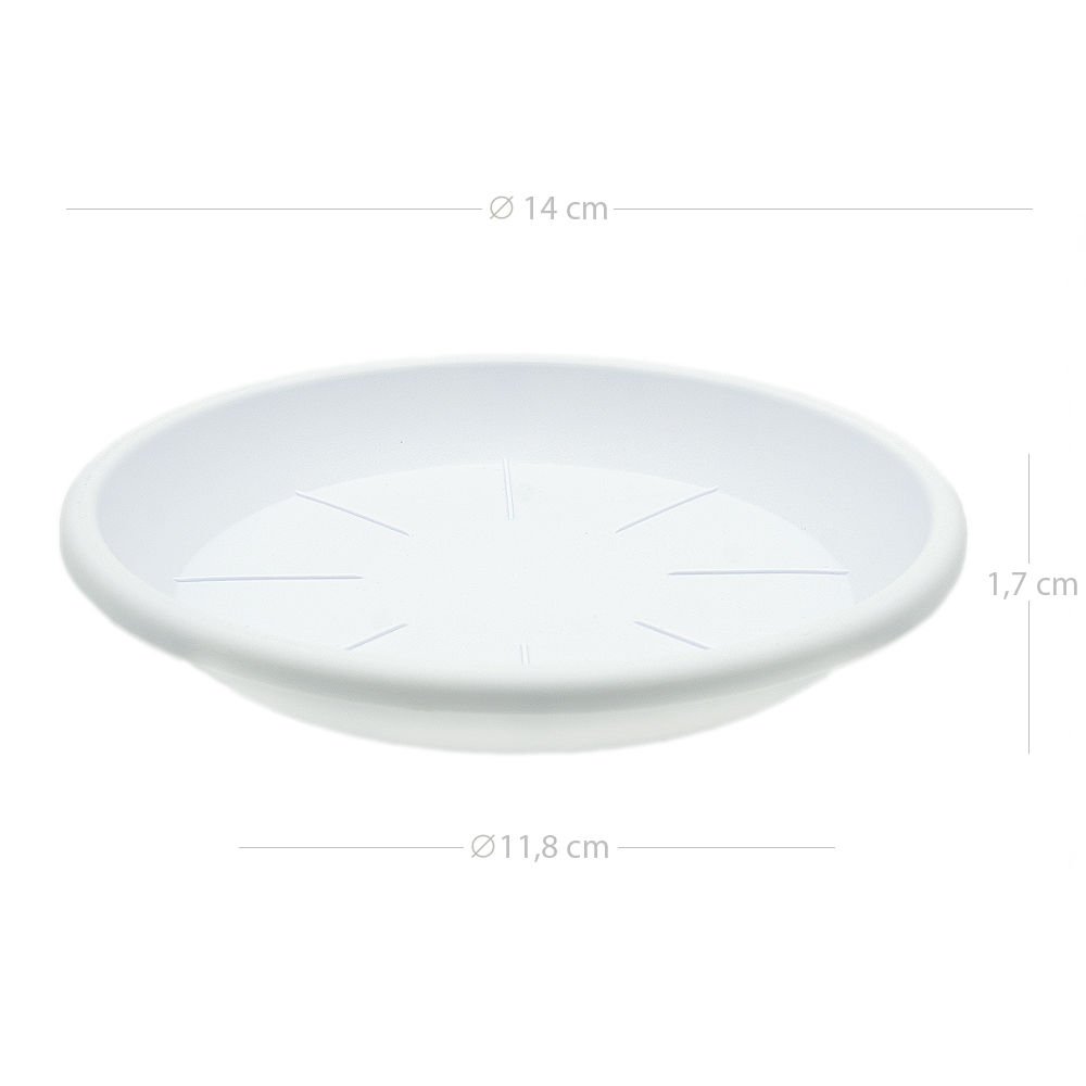 Plato maceta 14 cm Blanco