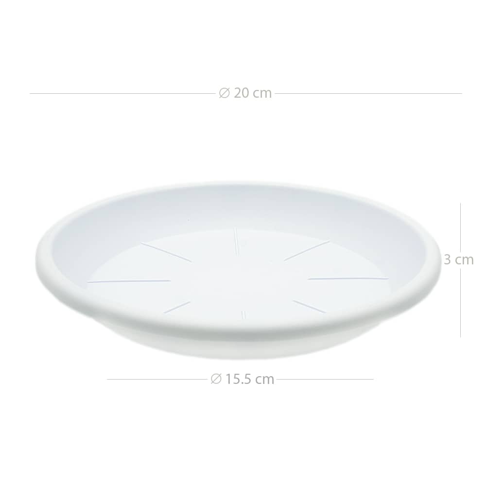 Plato maceta 20 cm Blanco