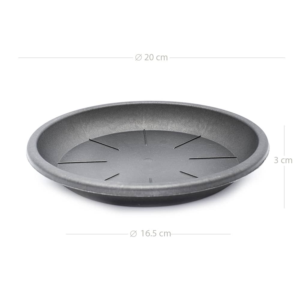 Plato maceta 20 cm Negro