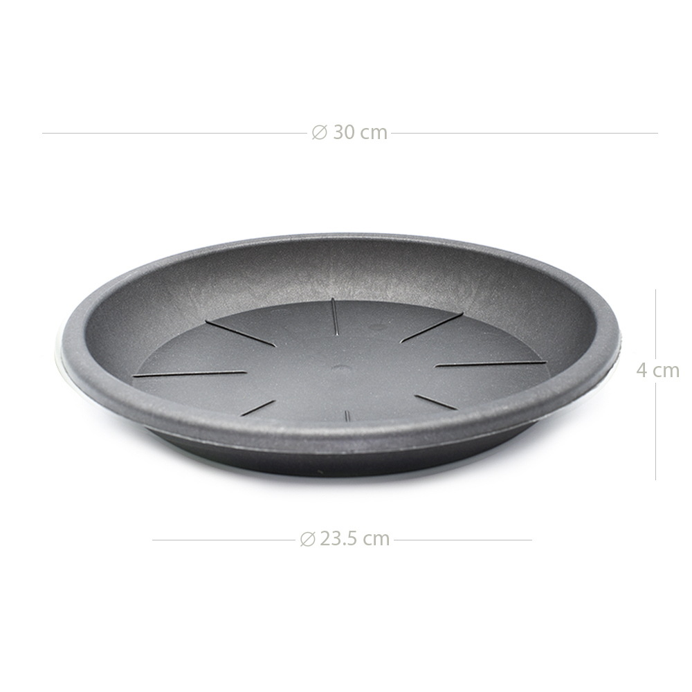 Plato maceta 30 cm Negro