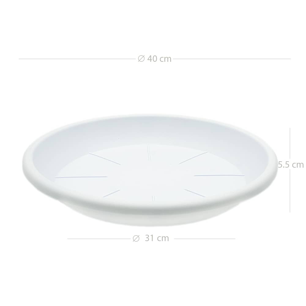 Plato maceta 40 cm Blanco