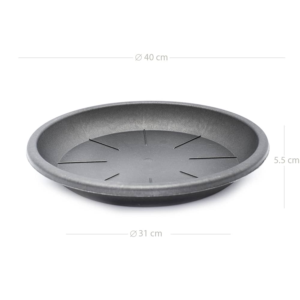 Plato maceta 40 cm Negro