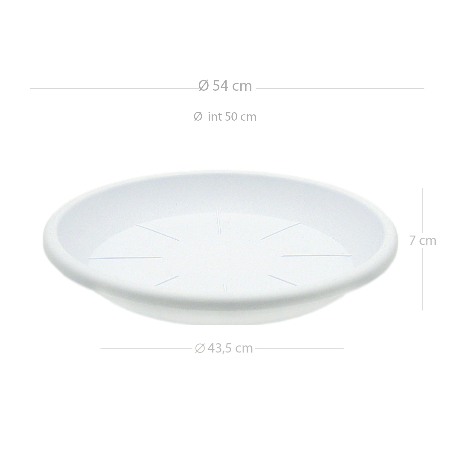 Plato maceta 54 cm Blanco