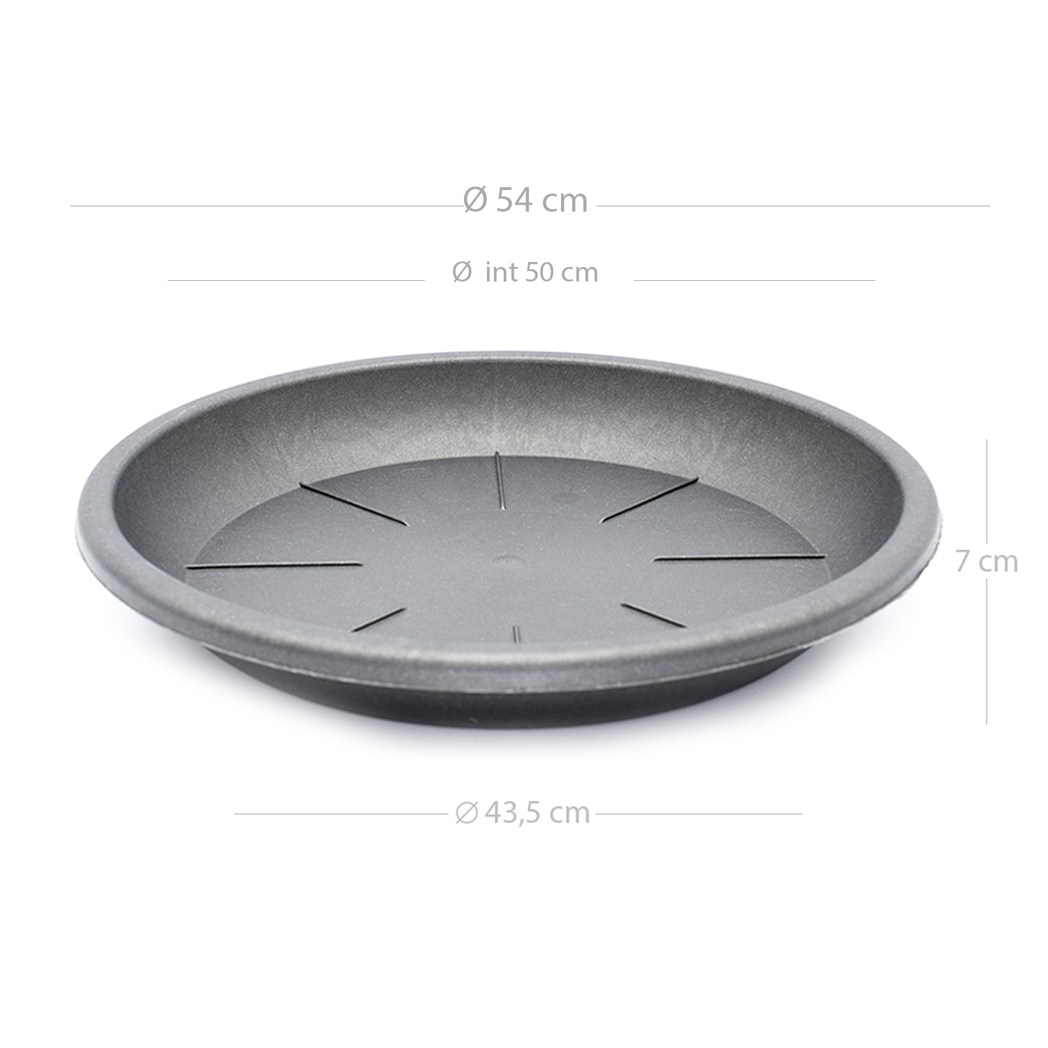 Plato maceta 54 cm Negro