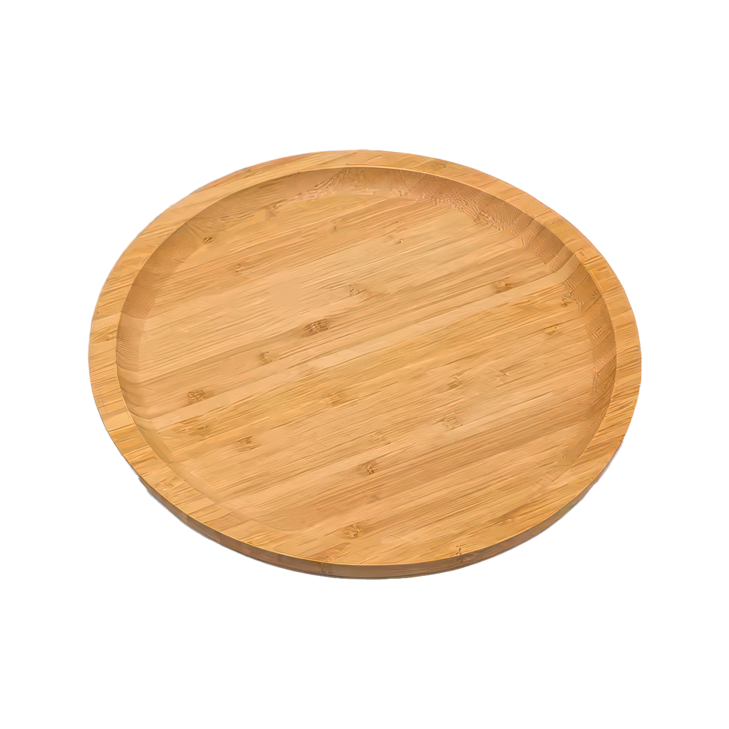 Plato Redondo Madera De Bambu 20 Cm  Marron