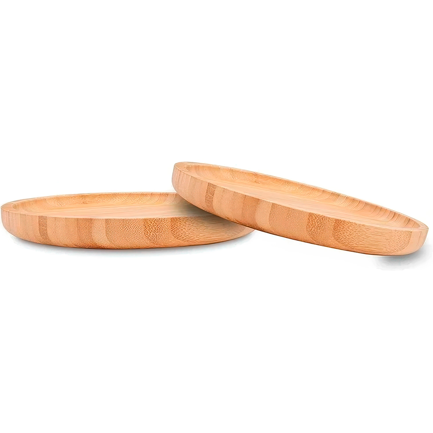 Plato Redondo Madera De Bambu 20 Cm  Marron