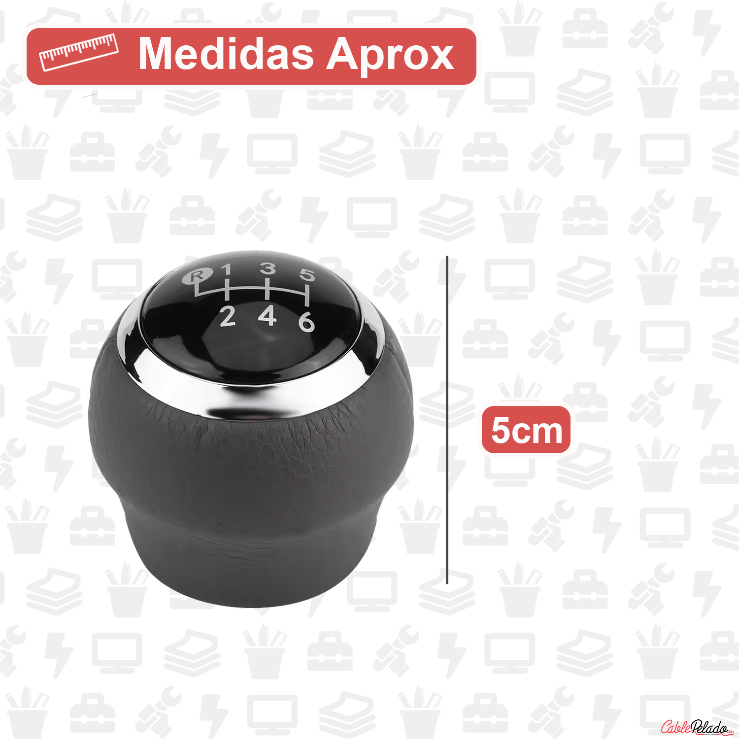 Pomo De 6 Cambios Marcha Coche Compatible Con Toyota  Negro