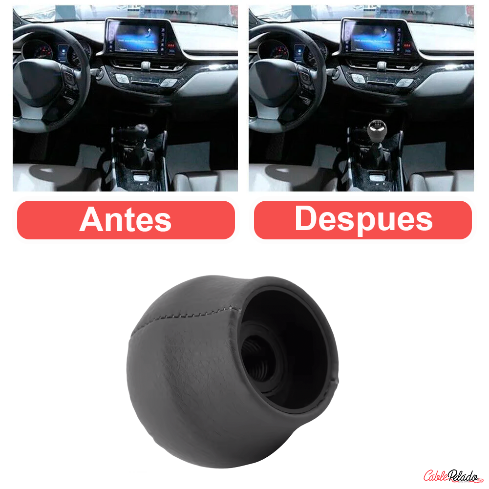 Pomo De 6 Cambios Marcha Coche Compatible Con Toyota  Negro
