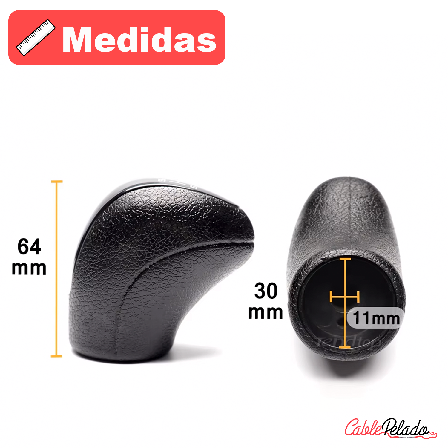Pomo Perilla De 6 Cambios Marcha Furgoneta Compatible Con Mercedes 959944  Negro