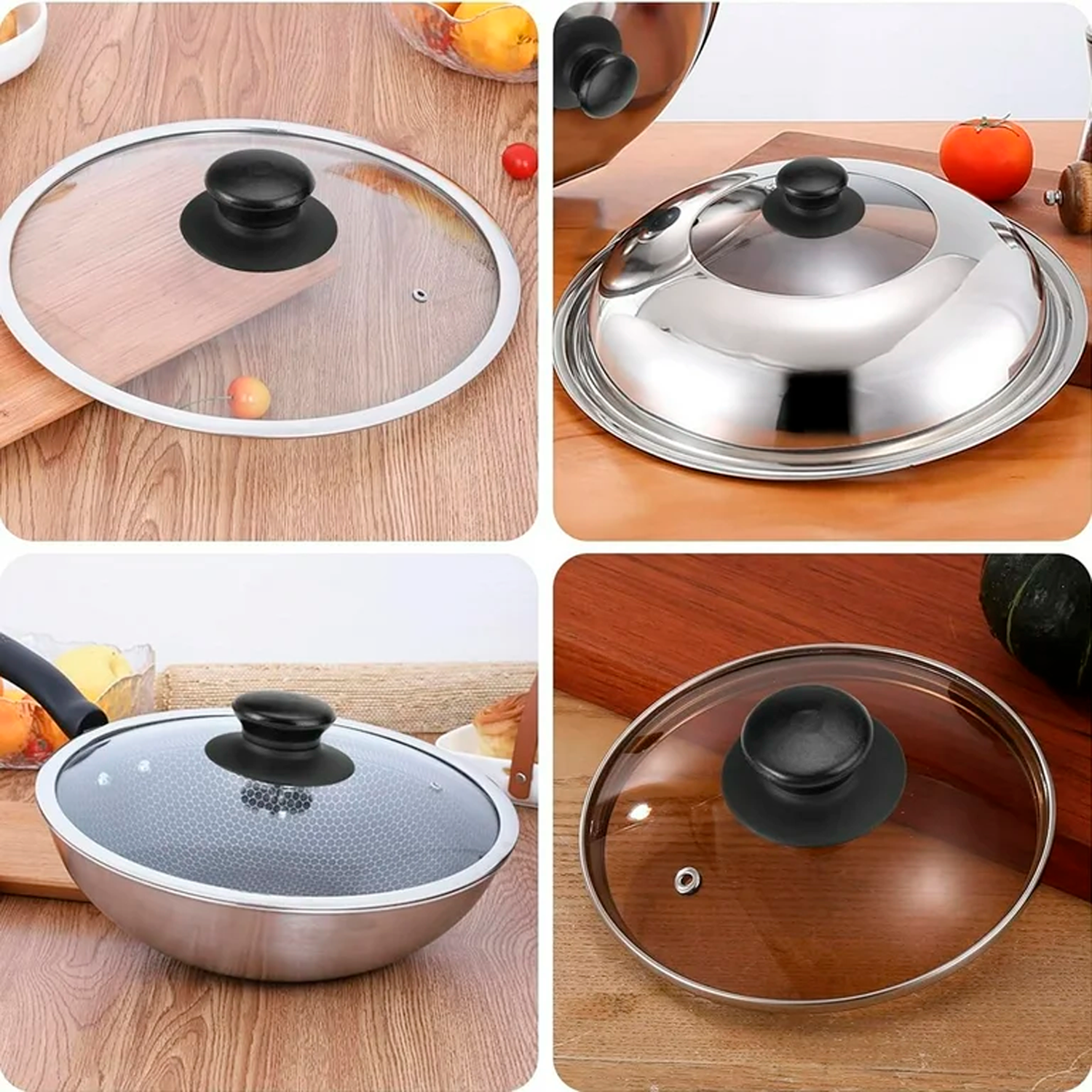 Pomo tapa olla 6.2 cm con tornillo  Negro
