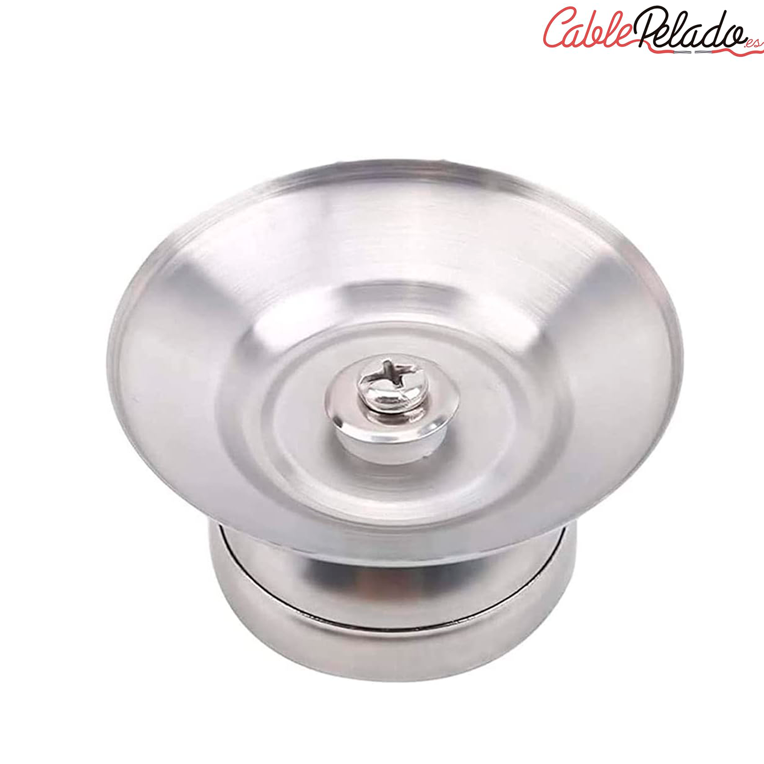 Pomo tapa olla 6.2 cm con tornillo  Plateado