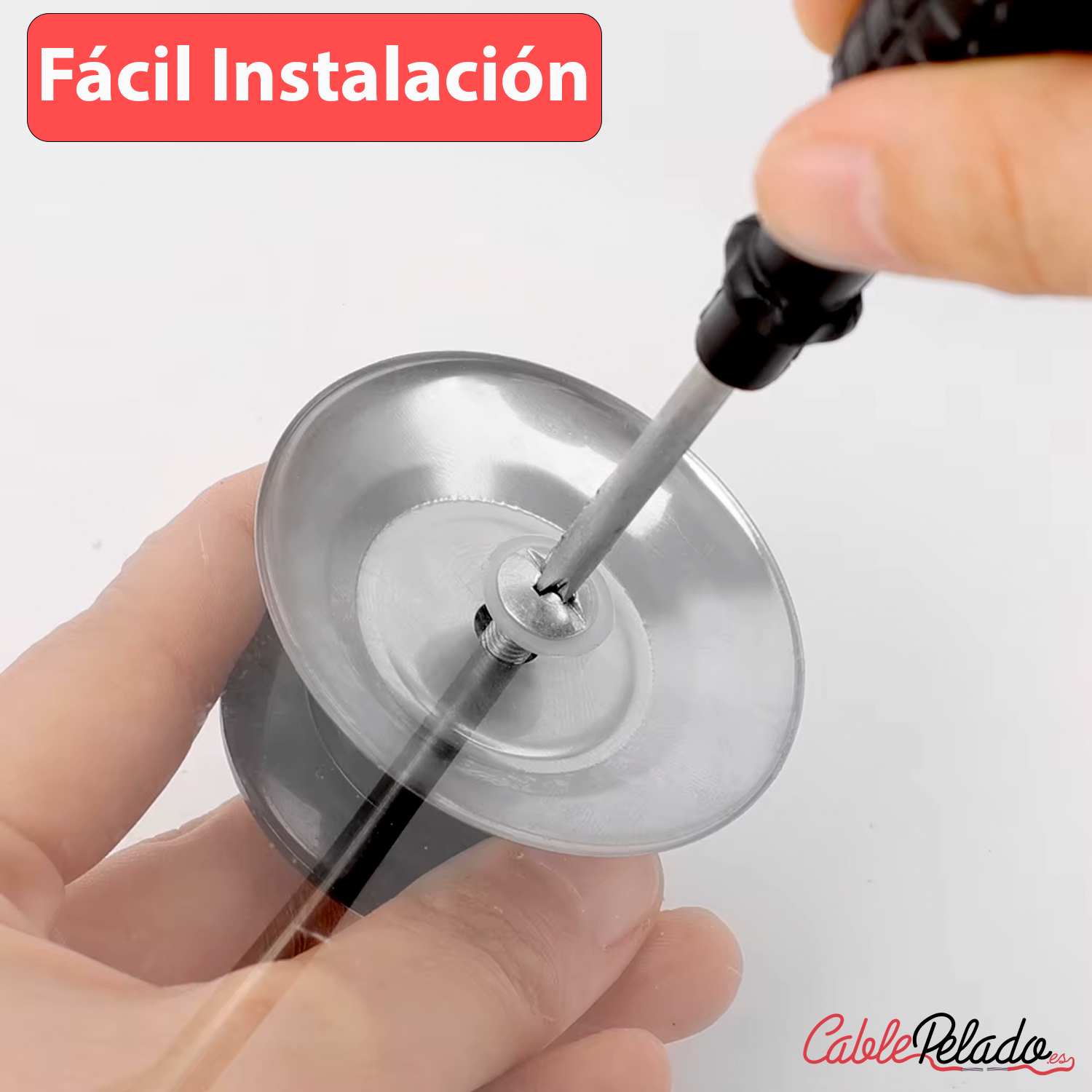 Pomo tapa olla 6.2 cm con tornillo  Plateado