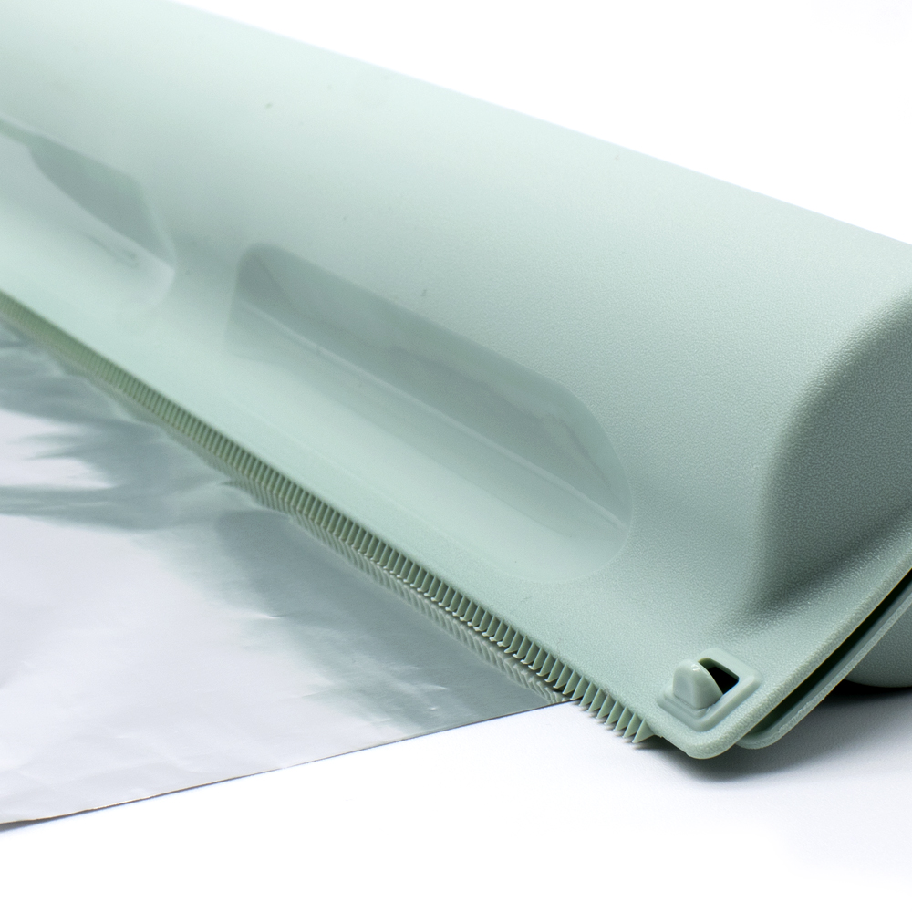 Porta Rollos plastico para Papel Film y Aluminio Cortador  Verde claro